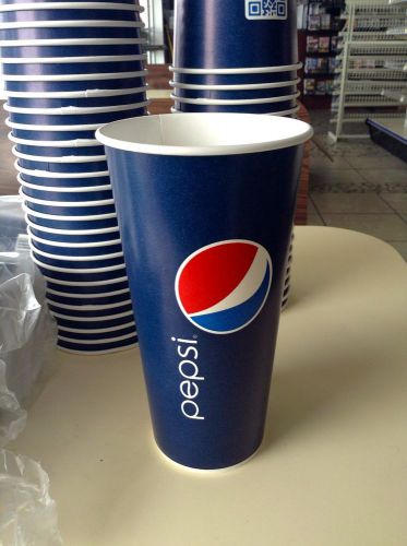 Lot of 200 24oz solo pepsi cups rp24p double-poly paper restaurant c-store new for sale