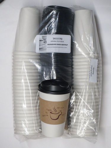 20 oz. coffee cup with lids and sleeves- 50 sets