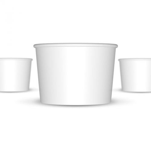 32 oz White Paper Ice Cream Cups - 600 / Case