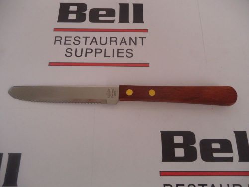 *new* update sk-16r - round tip wood handle steak knives - one dozen (12) for sale