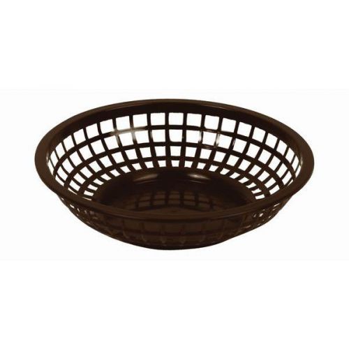 6 PC NEW Fast Food Basket Baskets 8&#034; Round Dark BROWN NEW