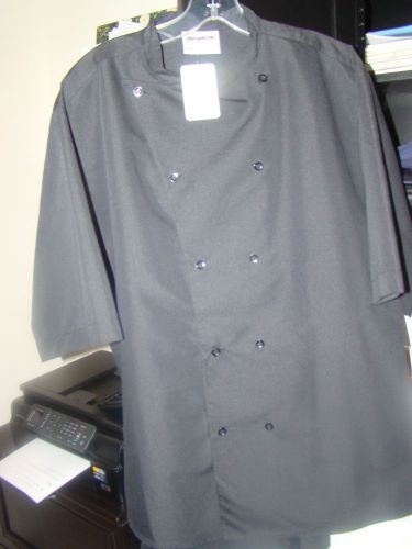 Uncommon Threads   New Black Kitchen Shirt Poplin  /SS size Large