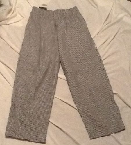 NWT Women&#039;s medium CHEF WORKS black white checker uniform pants