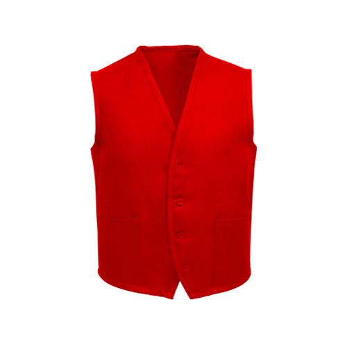 V65 2 pocket Tailored Red Vest, Large, Two Waist Pockets, 23307