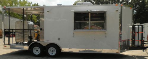 Concession Trailer 8.5&#039;x22&#039; White - BBQ Smoker Event Catering Food
