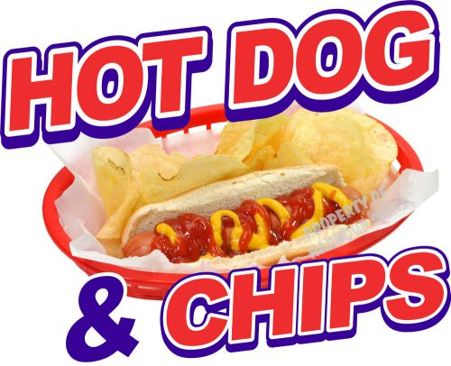 Hot Dog Chips Decal 8&#034; Restaurant Concession Food Truck Cart Vinyl Sticker