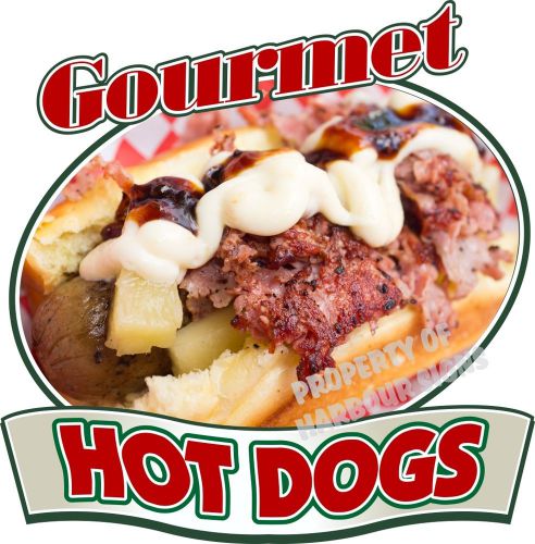 Hot Dogs Gourmet Decal 10&#034; Concession Restaurant Food Truck Vinyl Menu