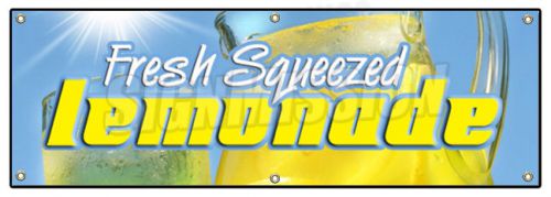 72&#034; LEMONADE BANNER SIGN stand fresh squeezed lemon lemonaid lemonaide ade aid