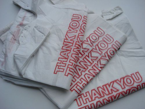 T-shirt grocery carry-out retail white plastic bags usa lot of 150 plus new for sale