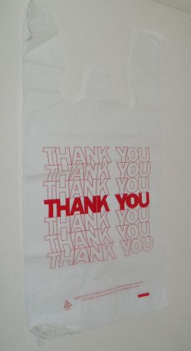 1000 THANK YOU GROCERY SHOPPING PLASTIC T-SHIRT WHITE BAGS NEW