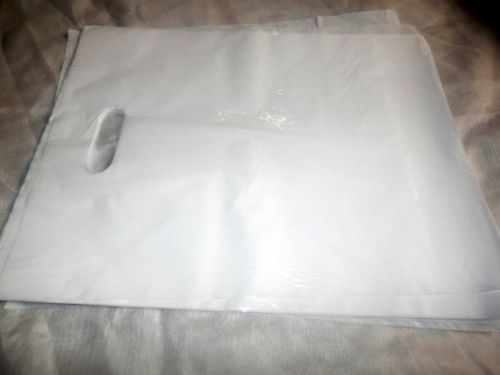 50 12x15 Glossy White Low-Density Plastic Merchandise Bags W\Handles Retail Bags