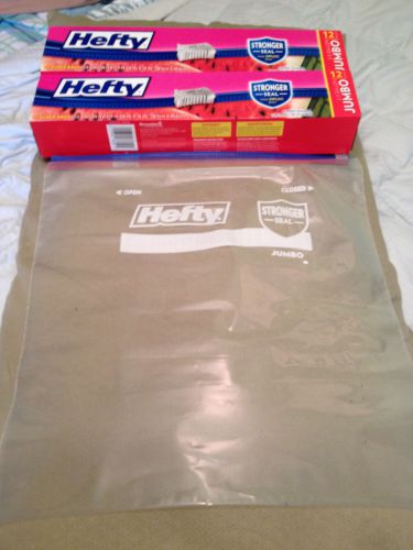 HEFTY 2.5 GALLON ZIPLOC STRONGER SEAL BAGS CLEAR PLASTIC NEW 2 BOXES 24 BAGS