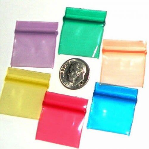 500 Mixed Colors Baggies 1034 Apple® brand reclosable mini ziplock bags 1 x 3/4&#034;