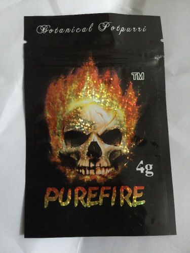 100 Purefire 4g EMPTY** mylar ziplock bags (good for crafts incense jewelry)