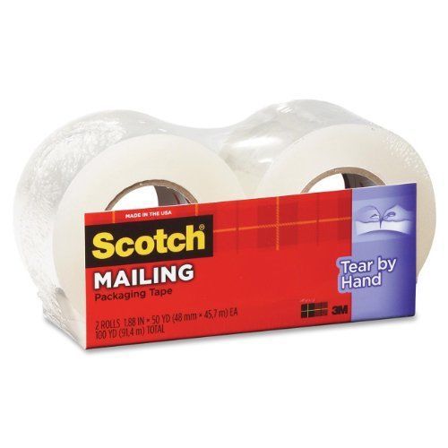 Scotch packaging tape - 1.88&#034; width x 50 yd length - 1.50&#034; core - 2 / (mmm38422) for sale