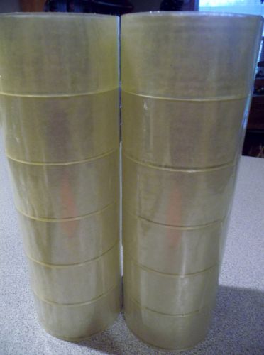 Lot of 12 rolls (110 yd x  1.75&#034;)  clear package tape  strong fits 2&#034; dispensers for sale
