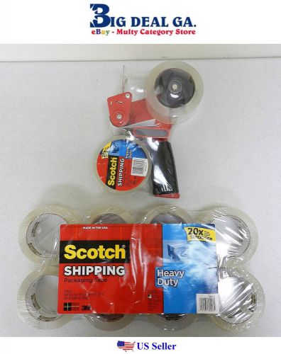 3M Scotch Patching Tape Dispenser Plus Ten Heavy Duty Shipping Tapes Rolls New