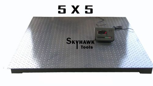 New 11,000lb/1lb 5’x 5’ Floor  Pallet Scale With Indicator Package