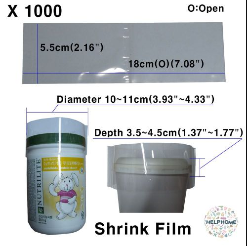 HELPHOME Shrink film 18cm X 5.5cm Lot of 1000 EZ packaging warp N102