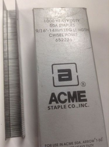 ACME Staple Co.1000 Wire/Cable T50A Staples 9/16&#034;-14mm 652236