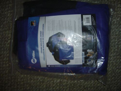 NEW, MILLER XL-LEATHER WELDING JACKET, MILLER COMBO  PART# 231083 IN PACKAGE