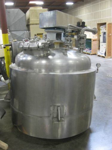 500 gallon jacketed stainless steel tank w/ 4 hp sumitomo mixer &amp; control panel for sale