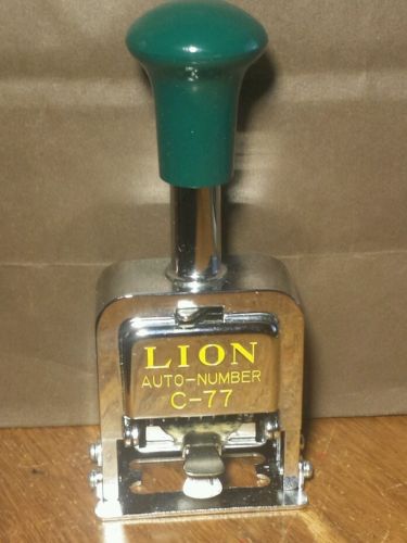 Vintage Lion Office Automatic Numbering Machine - C77 MINT!