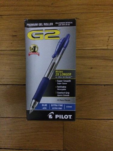 Pilot G2 12-Pack Blue Retractable Premium Gel Ink Fine Point Roller Ball Pens