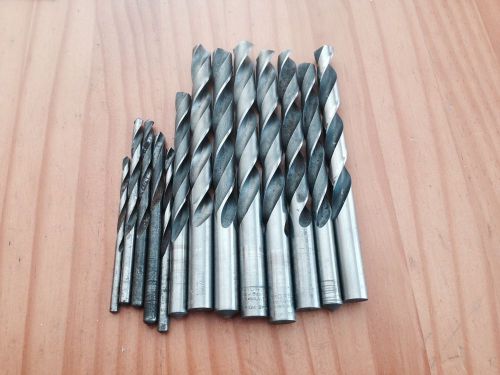13pc assortment morse &amp; cleforge &amp; century machinist drill bits lot for sale