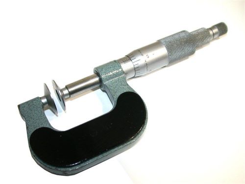 MITUTOYO 0-1&#034; DISC FLANGE PAPER THICKNESS MICROMETER 123-103 W/ CASE