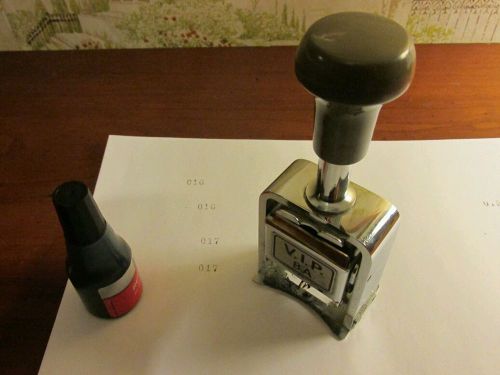 Vintage V.I.P. 8A Manual Crash Numbering Stamp Machine