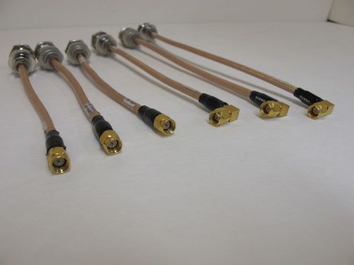 Cable Assembly SMA(M) to N(F) Bulkhead. Various Lengths.  6 each. 18GHz.  Lot #2