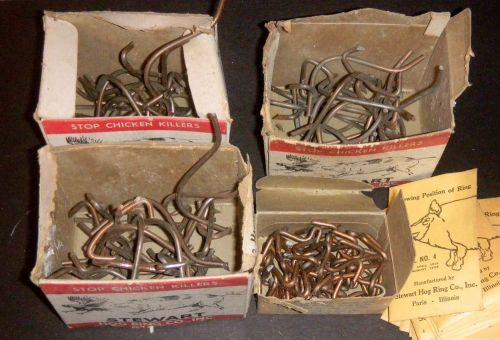 Lot Vintage Hog Rings &#034;Stop Chicken Killers&#034; Stewart Hog Ring Co.