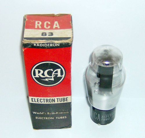NIB-RCA TYPE 83 RECTIFIER TUBE. USED IN HICKOK/TV-7 TUBE TESTERS &amp; MANY MORE.