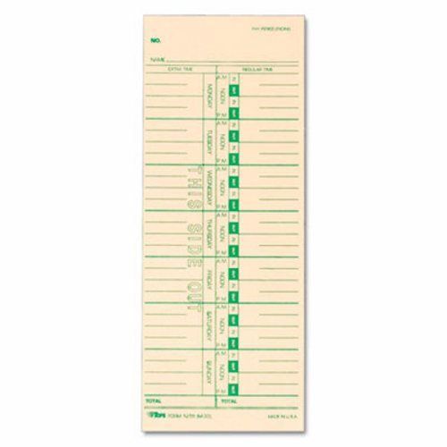 Tops Time Card for Acroprint, IBM, Lathem and Simplex, Weekly, 500/Box (TOP1259)