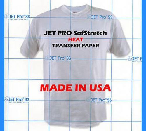 JET-PRO SofStretch inkjet Heat Transfer Paper 8.5&#034; x 11&#034;  25 Sheets Pack