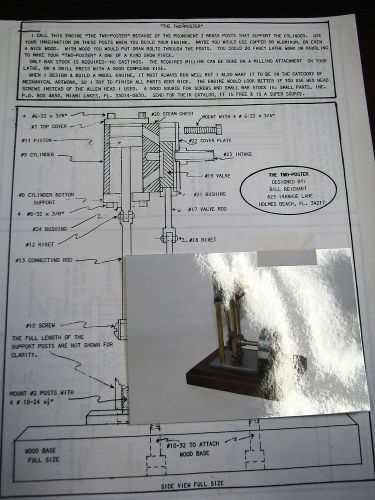 Model Two-Poster Hit and Miss Engine Plans and Instructions