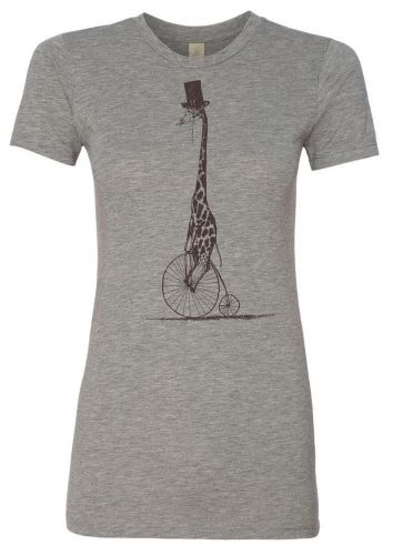 Women&#039;s Giraffe on a Bicycle T-shirt