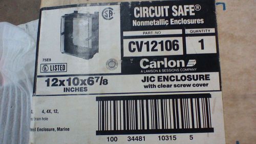 Carlon CV12106 12X10X6 NONMETALLIC Circuit Safe Enclosure NEW