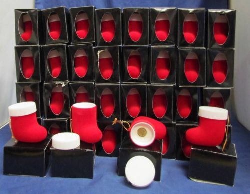 36 santa boot ring box christmas red &amp; white in a presentation box 3 dozen nice for sale