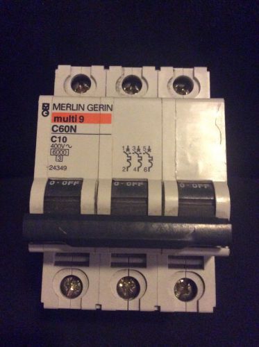 Merlin Gerin Multi 9 Circuit Breaker 3 Pole, 10A, 400V, C60N-C10A, 24349