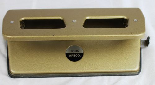 APSCO Heavy Duty 3 Hole Punch 330A -- Vintage - Retro Teacher Desk Paper Punch