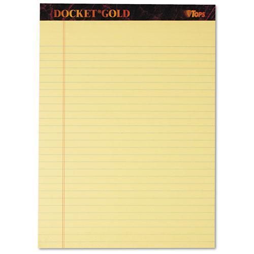 NEW TOPS 63950 Docket Gold Perforated Pads, Legal Rule, Letter, Canary, 12