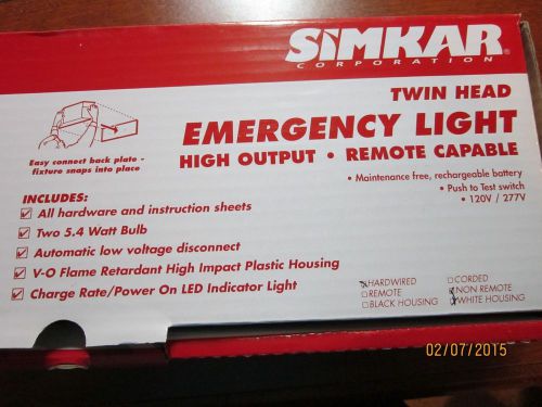 Simkar corp ul twin head white emergency light remote capable w/ hdwe #24276 for sale