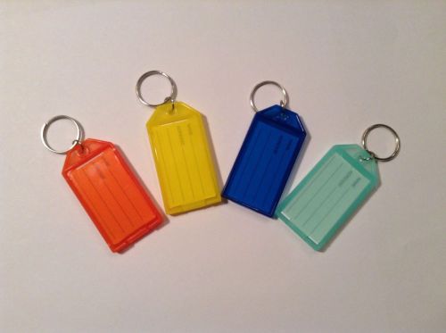 New 4pc Click-It Key ID Labels Tags with Key Ring - ASST COLORS * US SHIPPER *