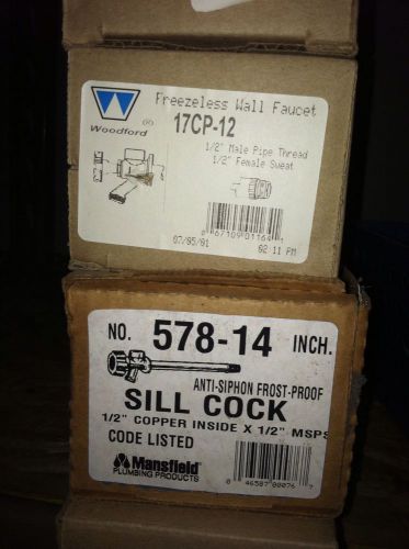 Mansfield And Woodford 1/2&#034;x10&#034; 12&#034; 14&#034; 18&#034;Frost Free Sillcock Anti-Siphon