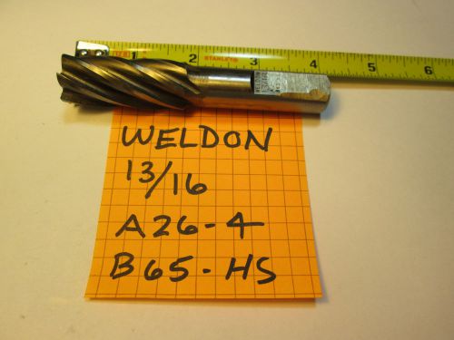Weldon 13/16&#034; End Mill  A26-4 single end  6 flute