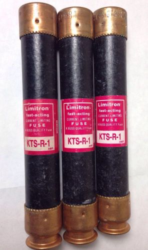 Lot of 3 limitron kts-r-1 1amp 600v class rk1 bussman  fuse ktsr1 for sale