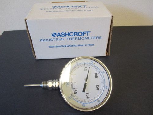 Ashcroft Industrial Bi-Metal 5&#034; Dual Scale Thermometer 0 to 250 F 1/2&#034; NPT