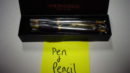 Gold Coast Black Pen &amp; Pencil Desk Set